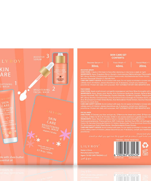 Skin Care Brightening Set – Facial Mask, Face Wash & Booster Serum