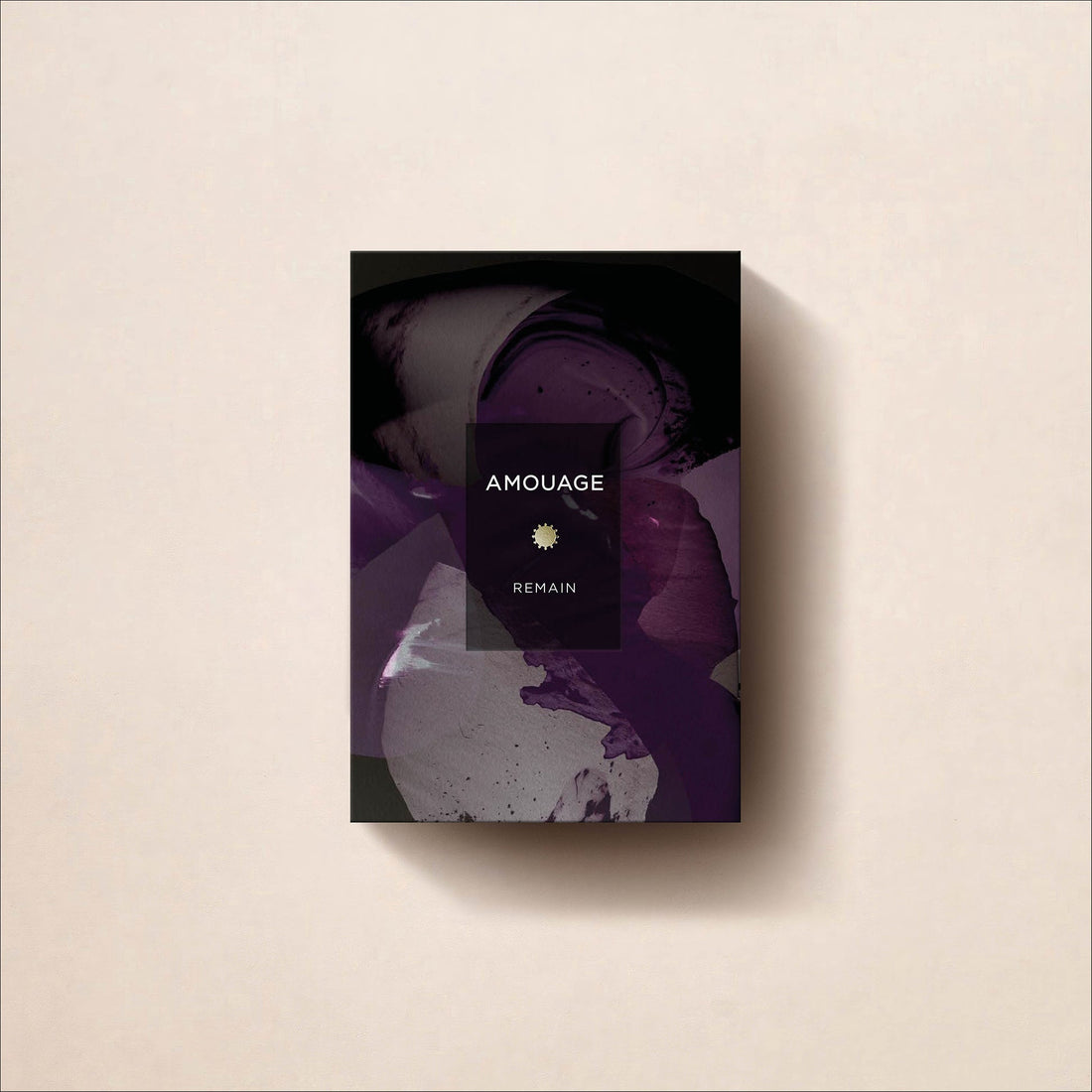 Amouage Remain Eau de Parfum box with purple floral artwork