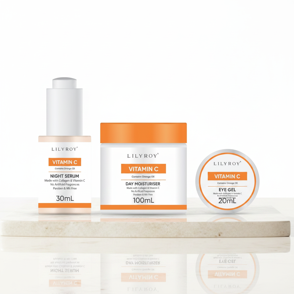 Lilyroy Vitamin C Skincare Set – Night Serum + Day Moisturiser + Eye Gel
