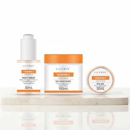Lilyroy Vitamin C Skincare Set – Night Serum + Day Moisturiser + Eye Gel