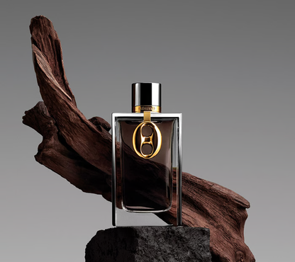 Rabanne OUD MONTAIGNE perfume bottle with dark wood