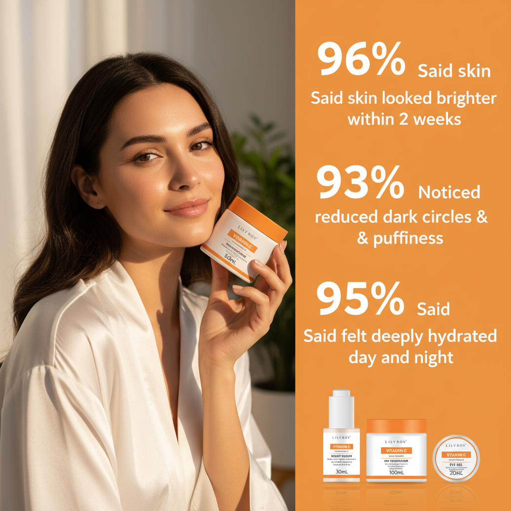 Lilyroy Vitamin C Skincare Set – Night Serum + Day Moisturiser + Eye Gel