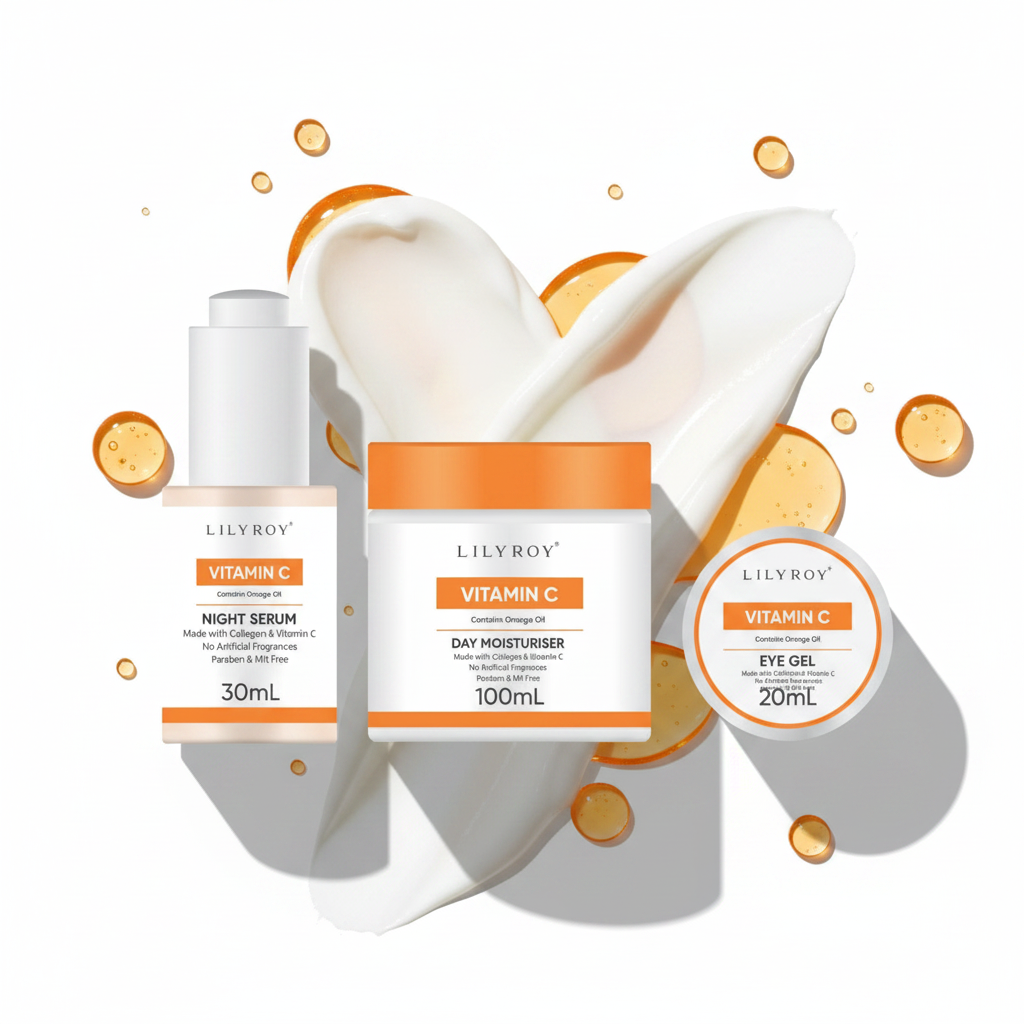 Lilyroy Vitamin C Skincare Set – Night Serum + Day Moisturiser + Eye Gel